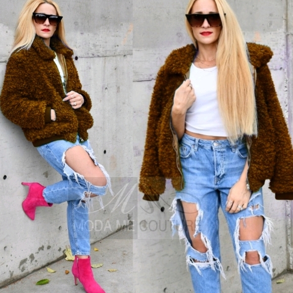 ACADIA Cocoa Faux Fur Jacket - Picture 1 of 9